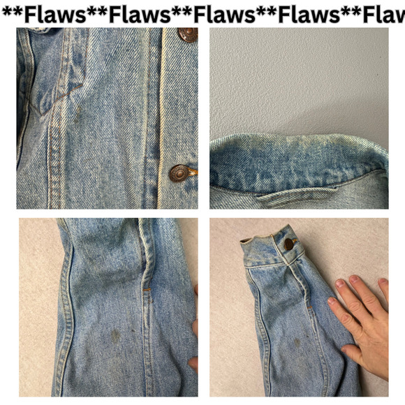 Vintage 80s Levis Mens Trucker Denim Jacket Size Large Classic Button Up Jean - Picture 12 of 15